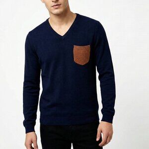 Bellwood Men's Super Soft Sweater Merino Wool with Pocket Made in Italy